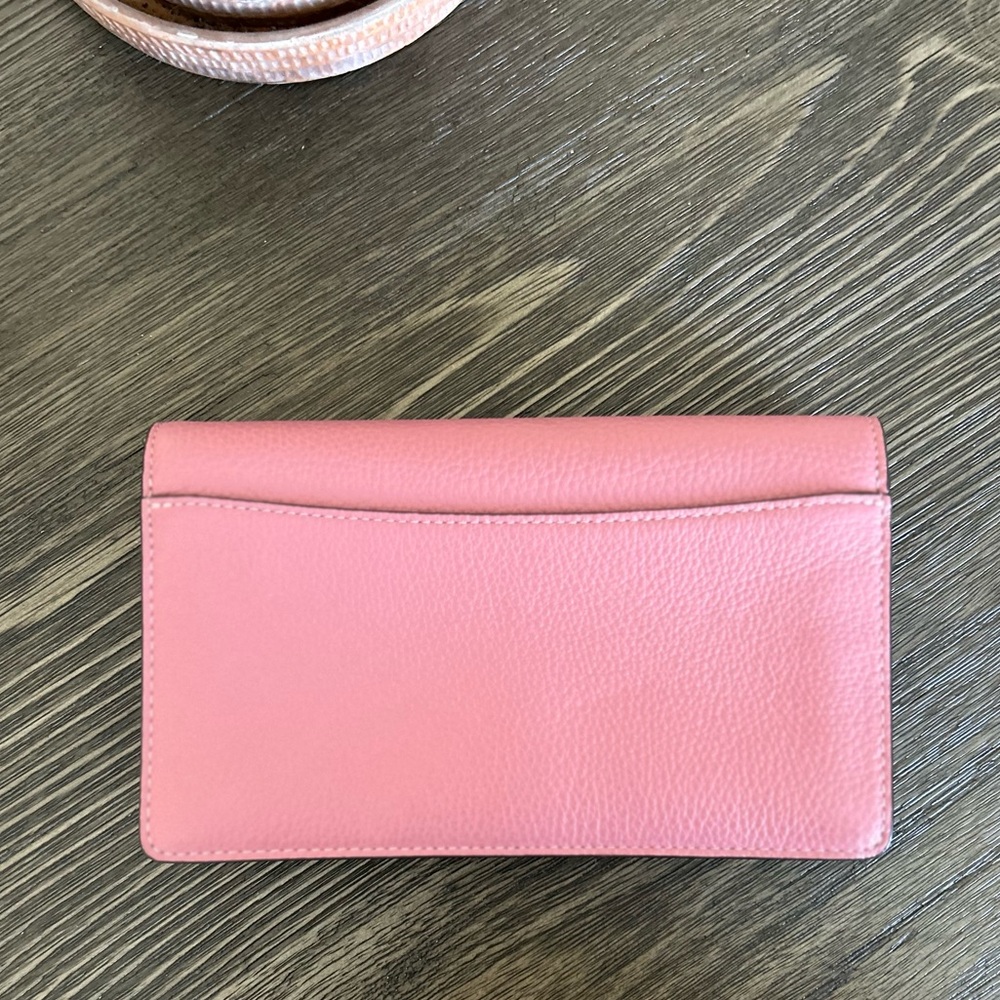 Coach Anna Foldover Pink Pebbled Leather Clutch/No Strap! - Picture 6 of 9